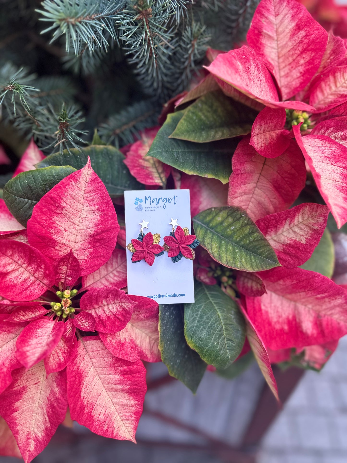 Poinsettia Earrings