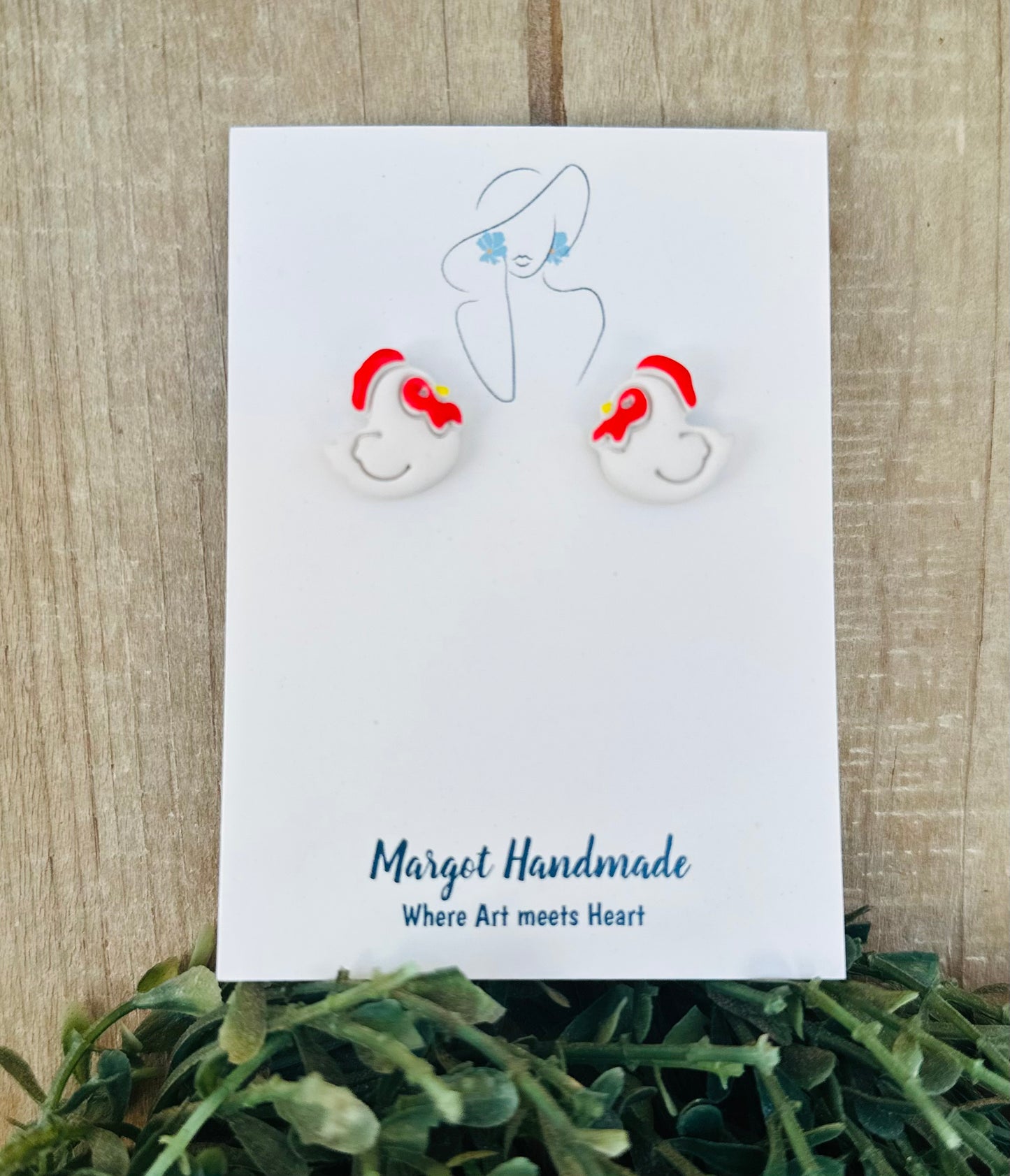 Chicken Earring Studs