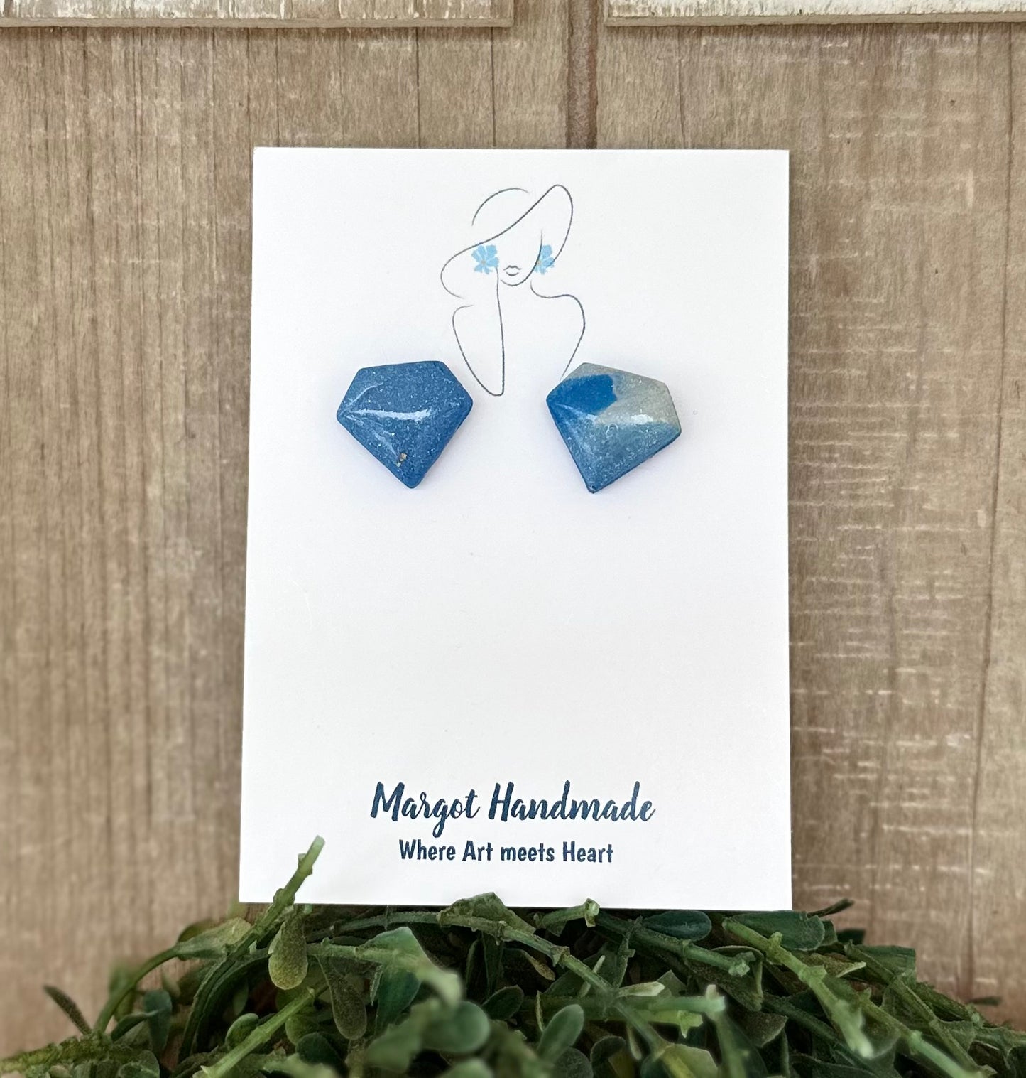 Blue Diamons Studs