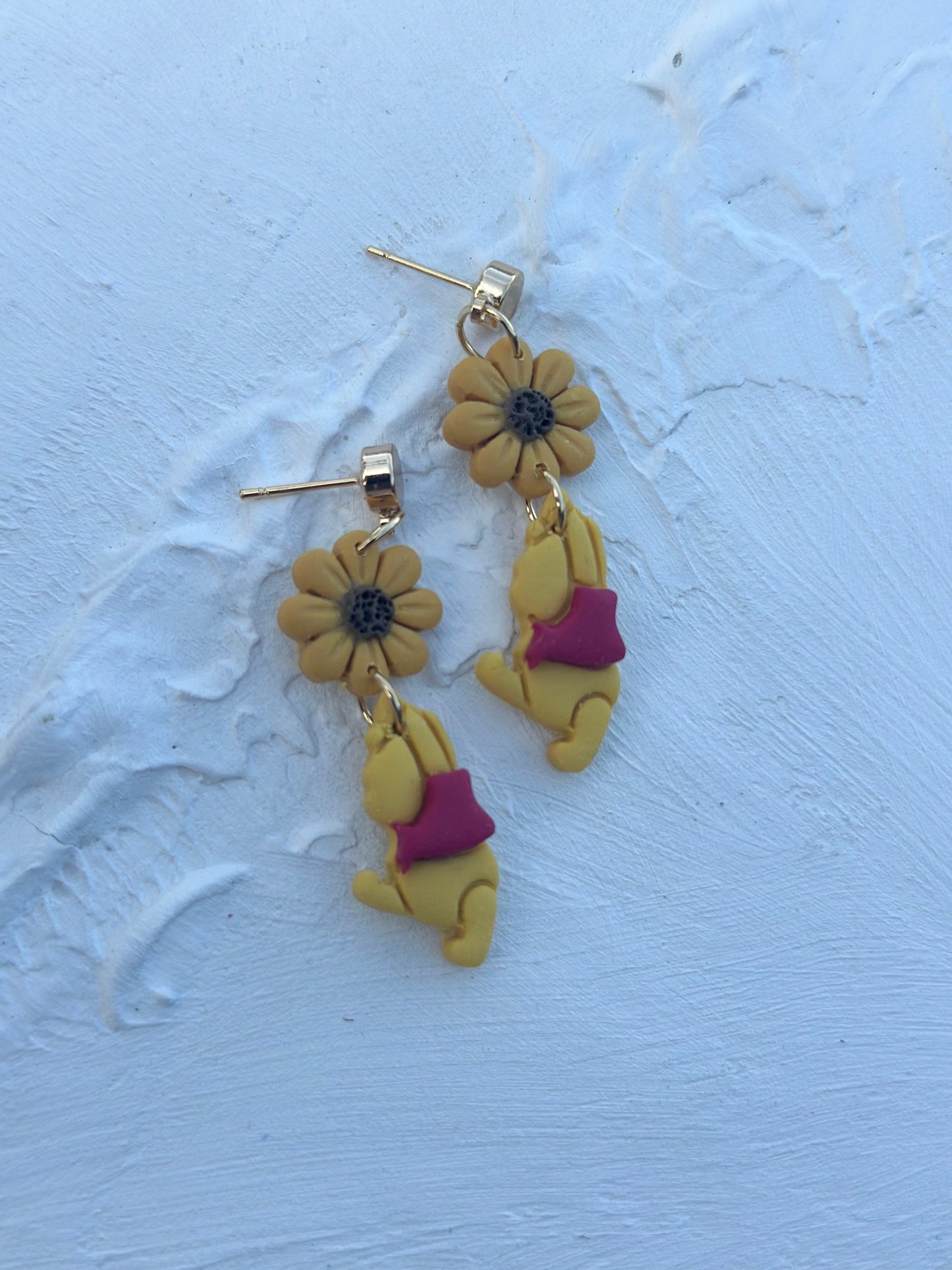 Bear with Sunflower Earrings