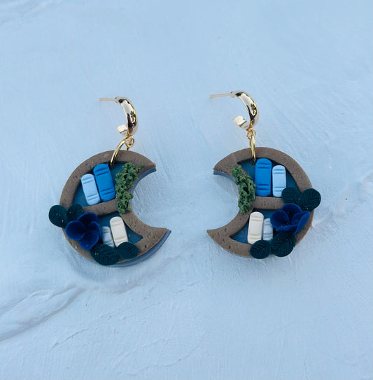 Moon Bookshelf Earrings