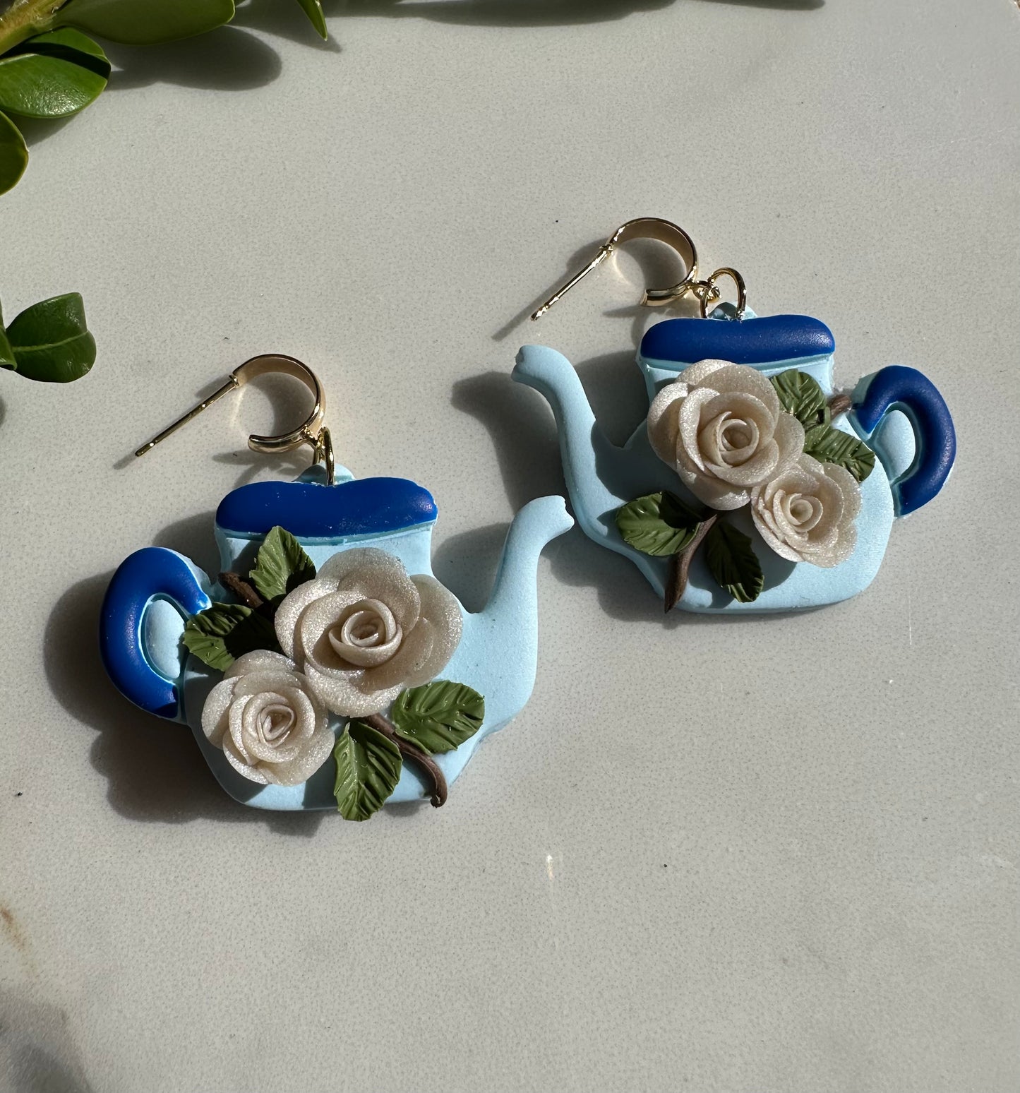 Floral Teapot Earrings