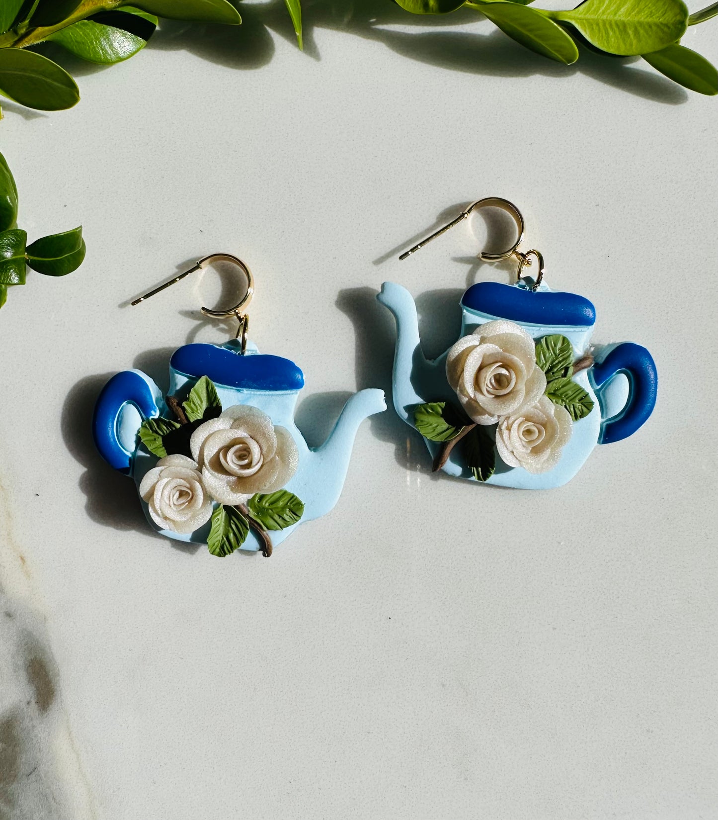 Floral Teapot Earrings