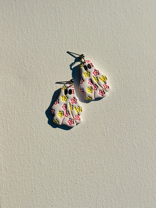 Floral Ghostie Earrings (Painted)