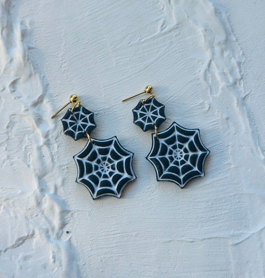 Spider Web Dangle Earrings