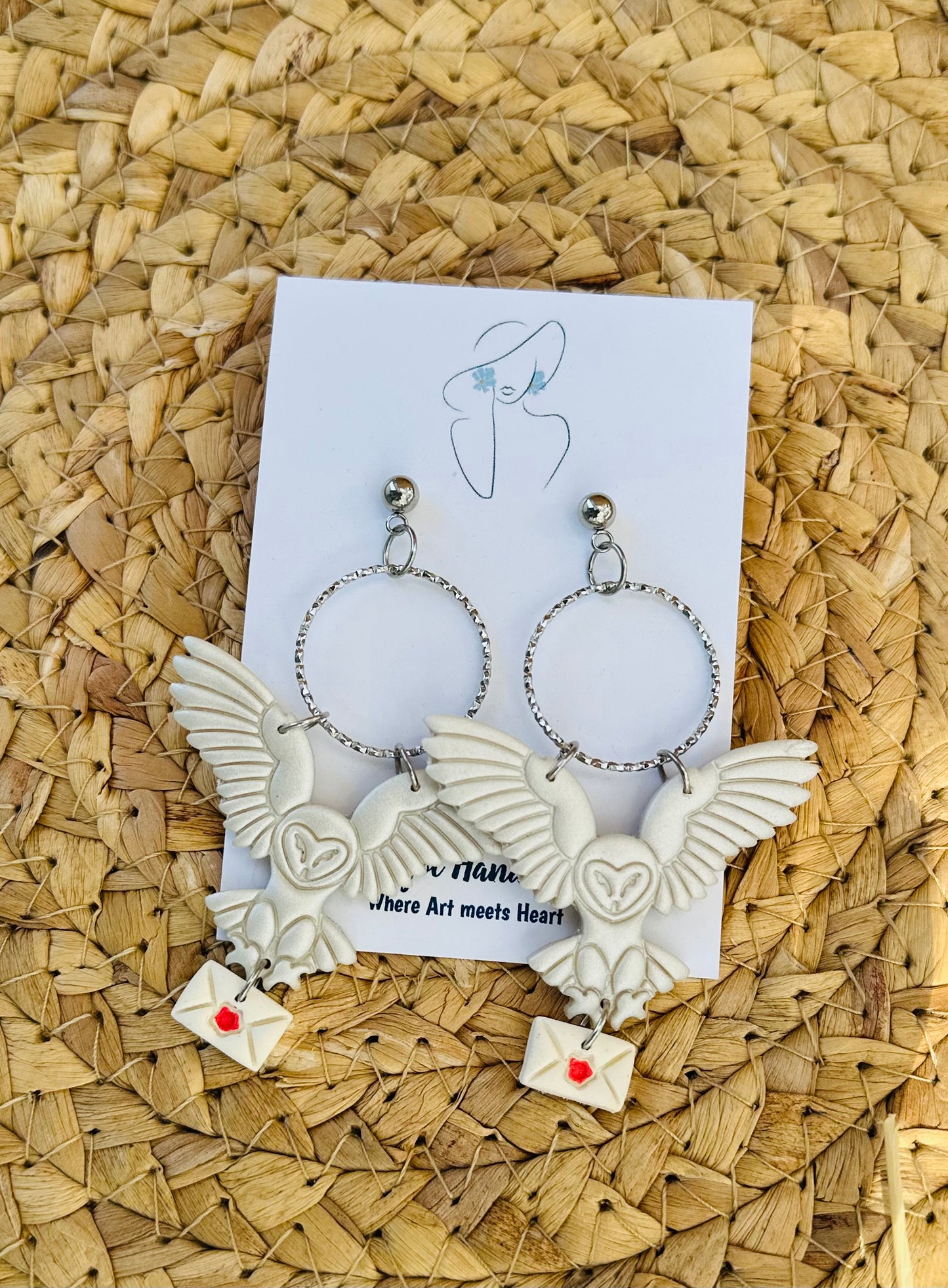 Owl Dangle Earrings, Wizard Bounding