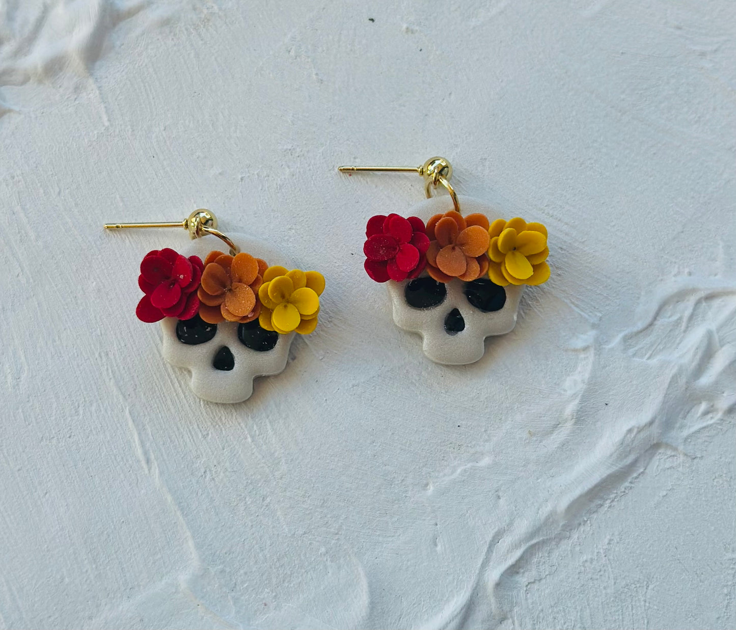 Floral Skull Earrings