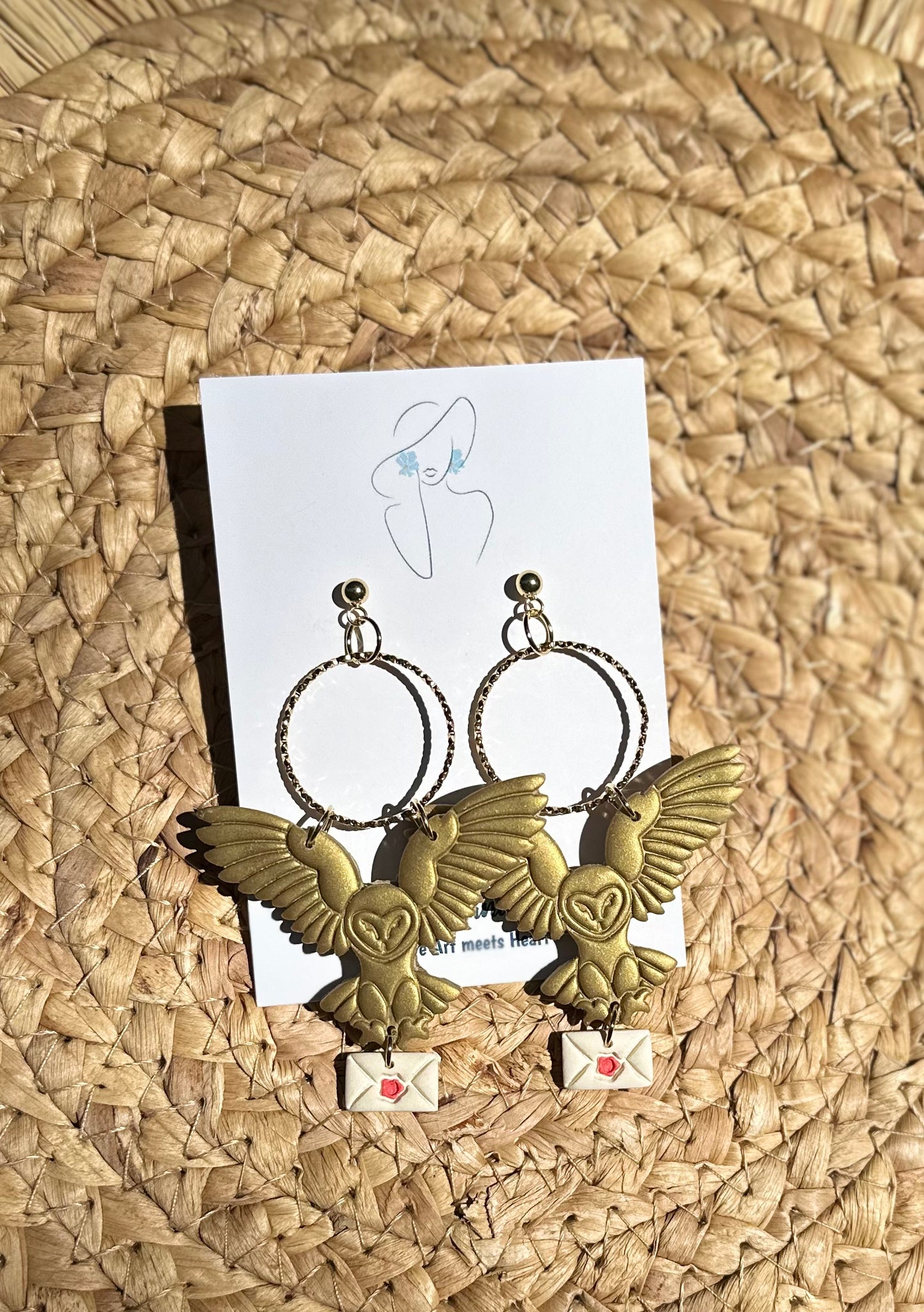 Owl Dangle Earrings, Wizard Bounding